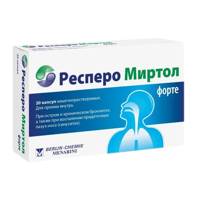 Респеро Миртол форте капсулы кишечнорастворимые 300 мг 20 шт