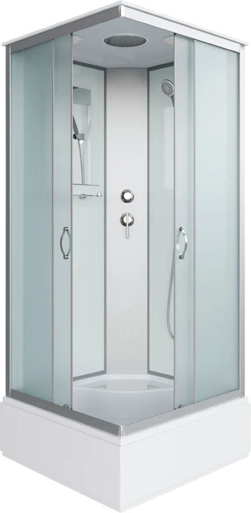 Душевая кабина Niagara Classic NG-1108-14 стеклянная 90x90 квадратная закрытая (с крышей) с матовым стеклом без гидромассажа средний поддон с вентиляцией с функцией тропический душ