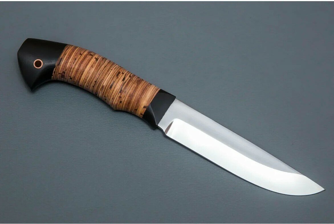 Нож туристический охотничий Ястреб, Ворсма, Х12МФ, береста