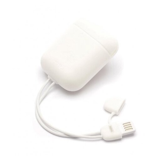 Чехол для Apple AirPods+Кабель для Apple iPhone USB - Lightning Remax RC-A6 White 0.09m