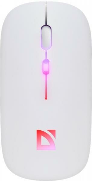 Мышь беспроводная для компьютера бесшумная Defender Touch MM-997 белая,2.4+BT, RGB,400mAh