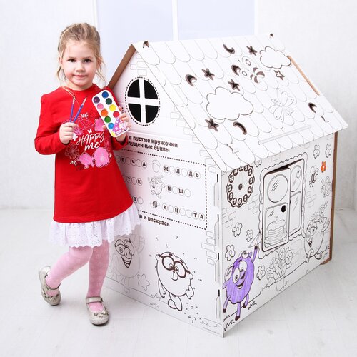 Дом-раскраска «Смешарики», детский домик из картона