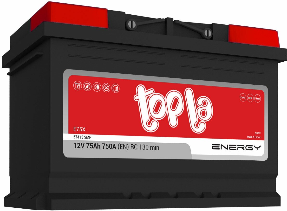 Аккумулятор TOPLA Energy 6СТ 75 1(L+)