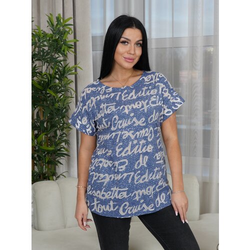 фото Футболка lovetex.store, размер 52, синий