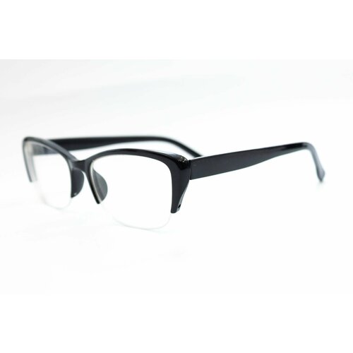 Готовые очки для зрения с диоптриями корригирующие женские +2.0, черный, 0057, пластиковые, полуободковые