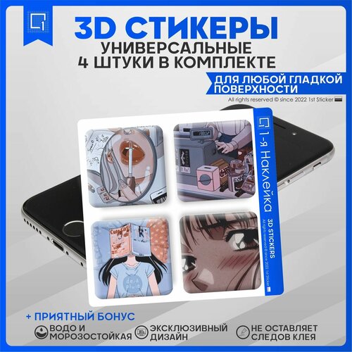 Наклейки на телефон 3D Стикеры Аниме ретро v5