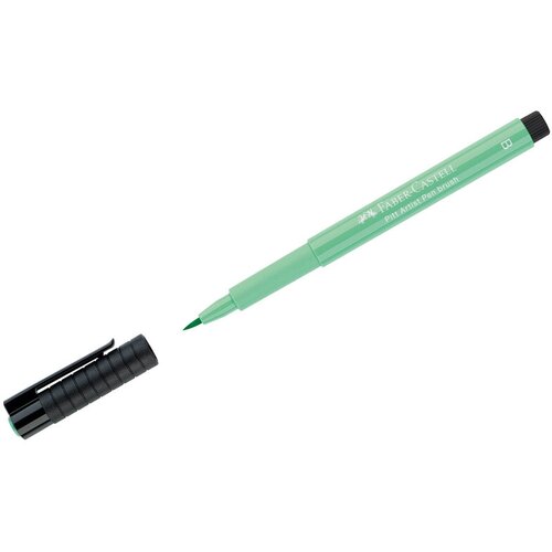 фото Ручка капиллярная faber-castell "pitt artist pen brush" цвет 162 светло-бирюзовая, пишущий узел "кисть", 3 штуки