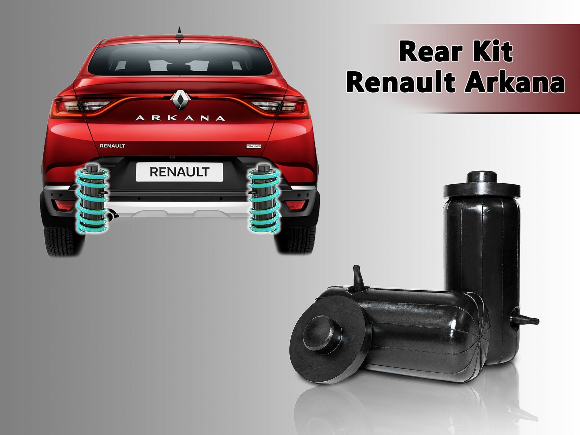 Пневмобаллоны в пружины Renault Arkana задние, усиленные