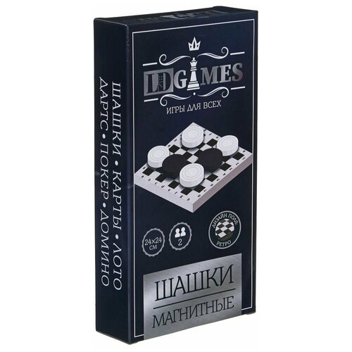 ldgames шахматы в тубе 37х8 пластик pu Шашки магнитные BY 24x24см, пластик, металл, SC5666