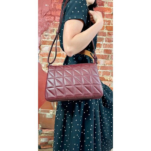 фото Сумка кросс-боди gilda tohetti, фактура матовая, бордовый