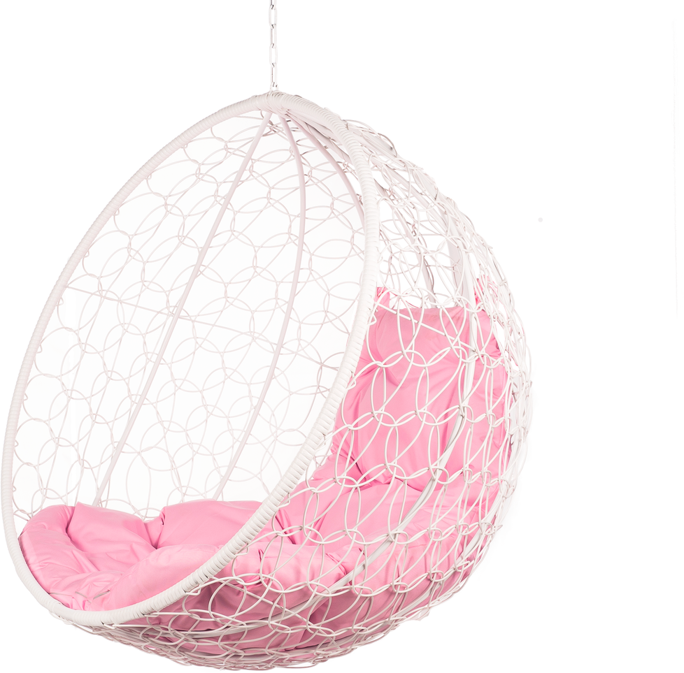 Подвесное кресло "Kokos White BS" Розовая подушка