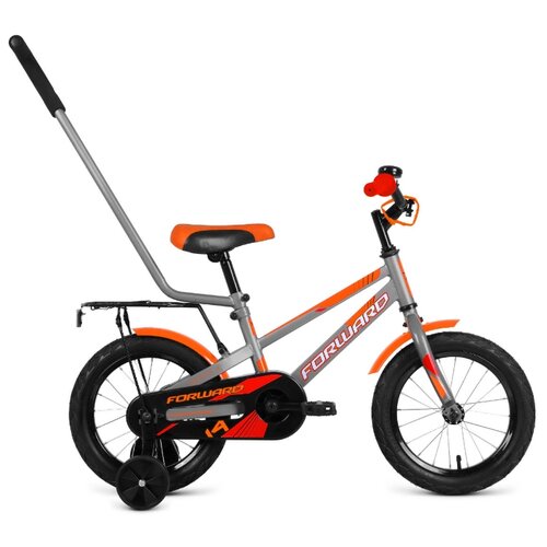 фото Детский велосипед forward meteor 14" 2021 серый/оранжевый