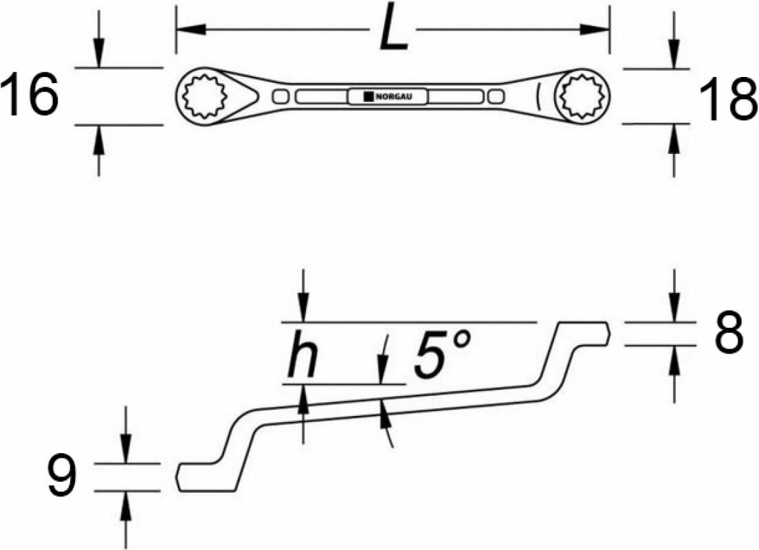 Двусторонний накидной ключ NORGAU - фото №3