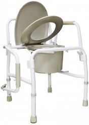 Кресло-туалет Amrus Enterprises AMCB6807 с опускающимися подлокотниками со спинкой, регулируемое по высоте