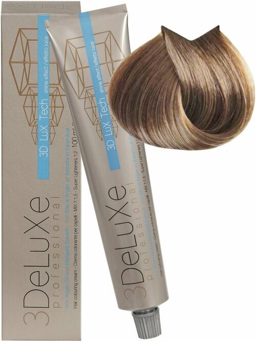 3Deluxe крем-краска для волос 3D Lux Tech, 9.0 Очень светлый блондин, 100 мл