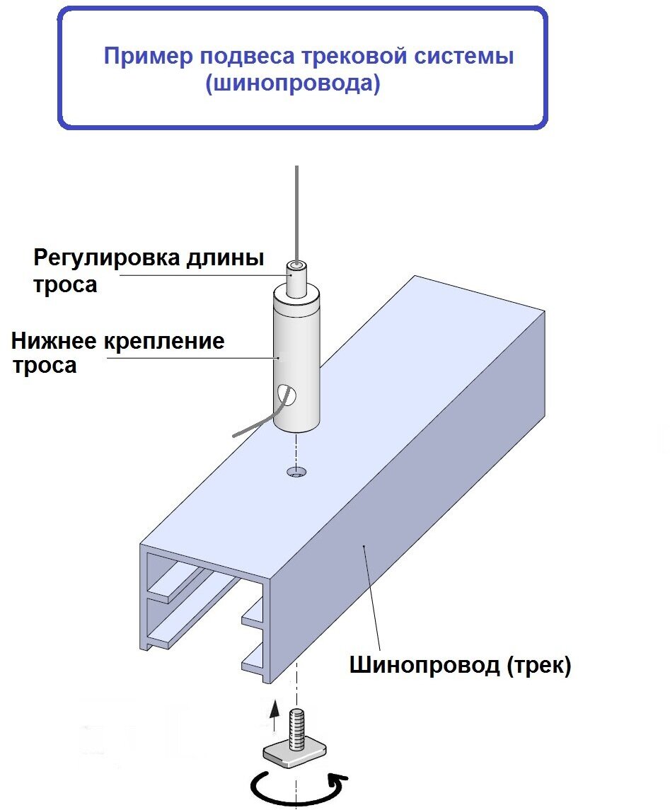 Тросовые подвесы черного цвета - LT86006B(4-20), комплект 4шт*2м. Для подвесного монтажа светильников, шинопровода, аппаратуры