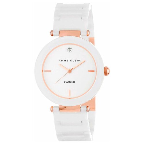 Наручные часы ANNE KLEIN Ceramic Diamond 1018RGWT, розовый, белый
