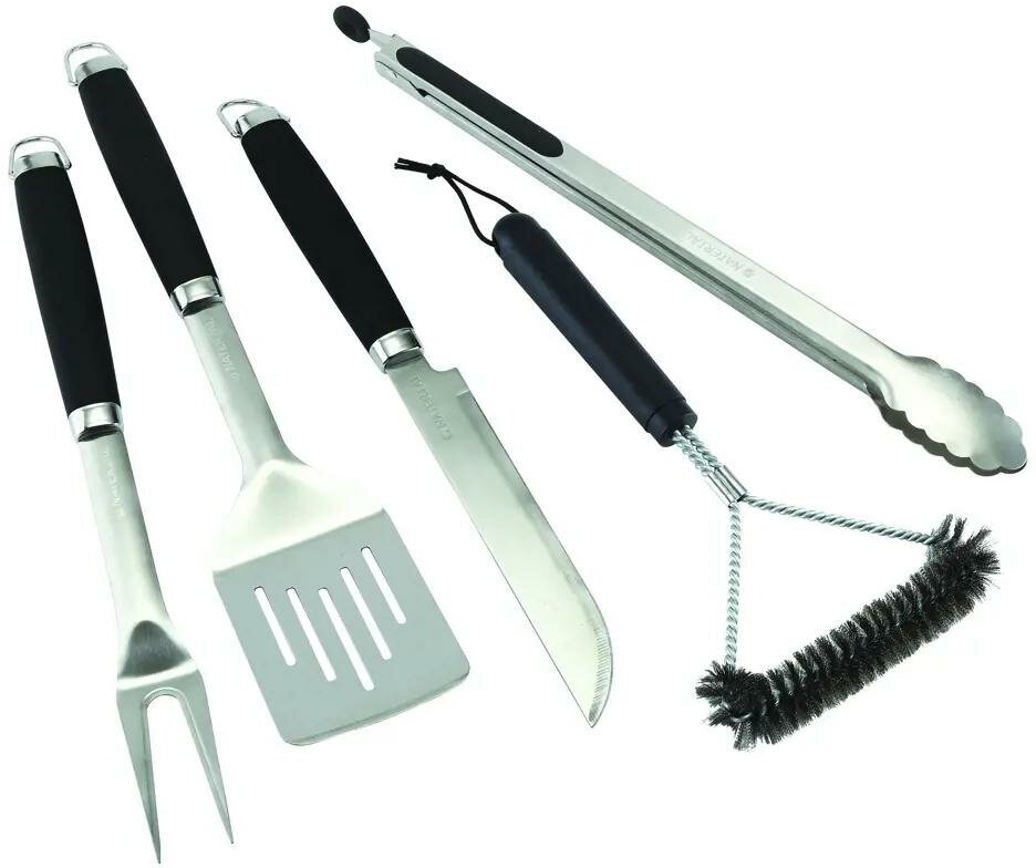 Набор для барбекю Naterial Beta нержавеющая сталь: щипцы вилка нож лопатка щетка для чистки