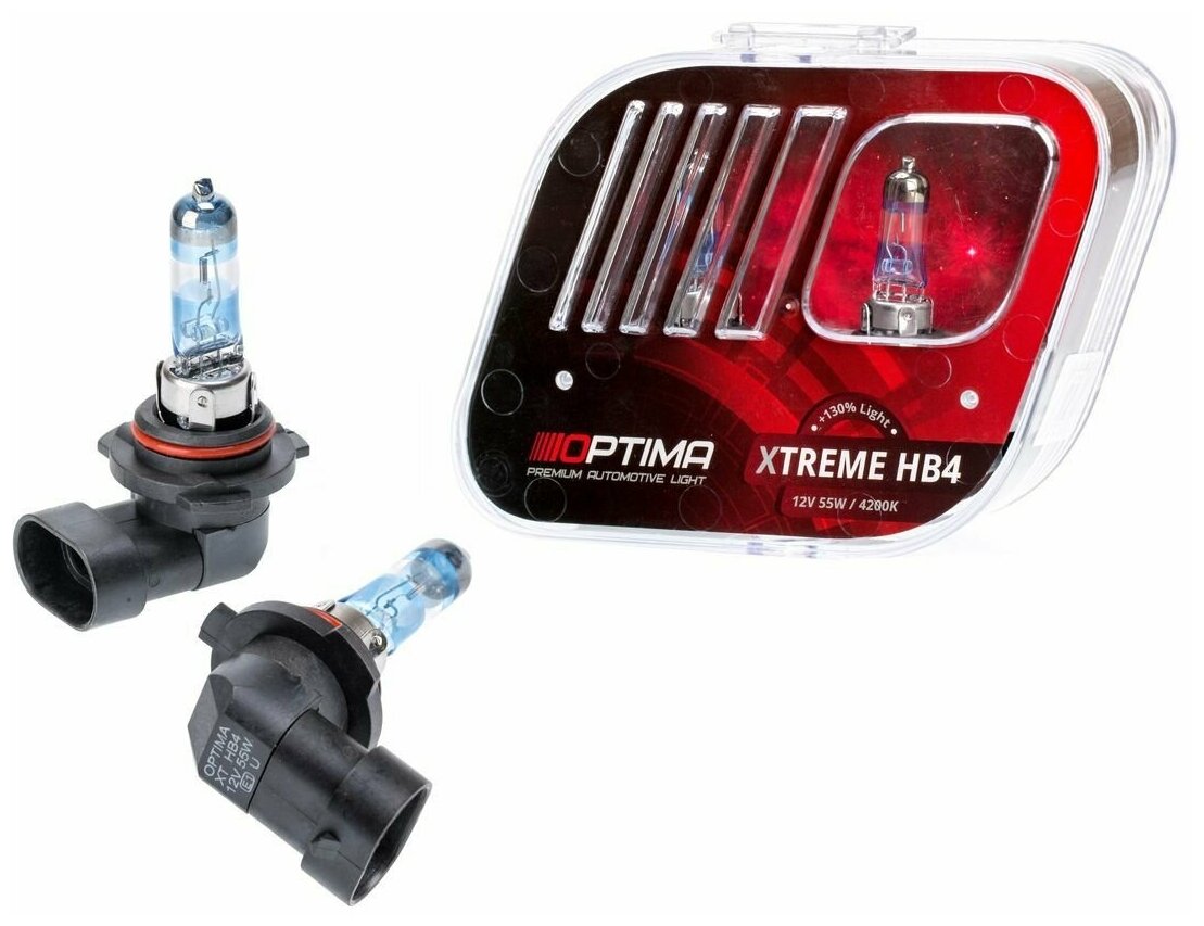 Галогенные лампы Optima Xtreme HB4 +130% light 4200K 12V 55W комплект - 2 лампы