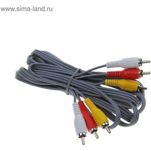 Кабель аудио/видео Smartbuy KA233, 3xRCA(m)-3xRCA(m), 3 м, серый кабели акустические с разъёмами mcintosh cs2m