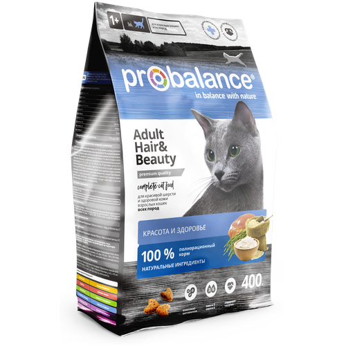 Probalance Сухой корм для кошек красота и здоровье кожи и шерсти 32 PB 654 0,4 кг 54843 (10 шт)