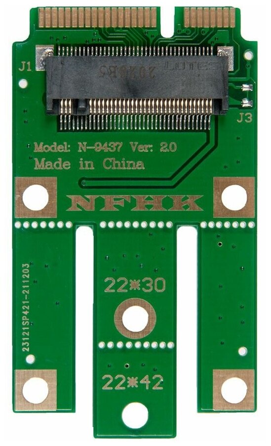 Переходник M.2 ключи A, A+E на MiniPCI-e / NFHK N-9437A-G ver2.0