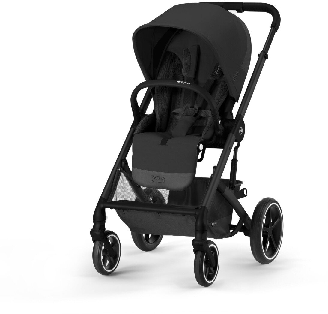 Коляска прогулочная Cybex Balios S Lux BLK Moon Black с дождевиком и бампером