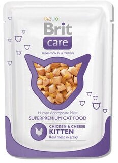 Brit Паучи для котят Care с курицей и сыром (Chicken Cheese Kitten) 100122 | Chicken Cheese Kitten, 0,08 кг, 38515 (10 шт)