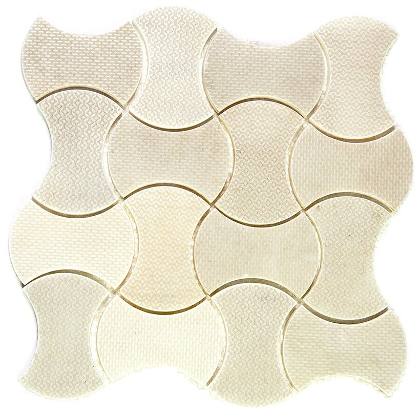 Мозаика Skalini TRN-6 из глянцево-матового (микс) мрамора размер 28.5х28.5 см толщ. 10 мм площадь 0.081 м2 на сетке