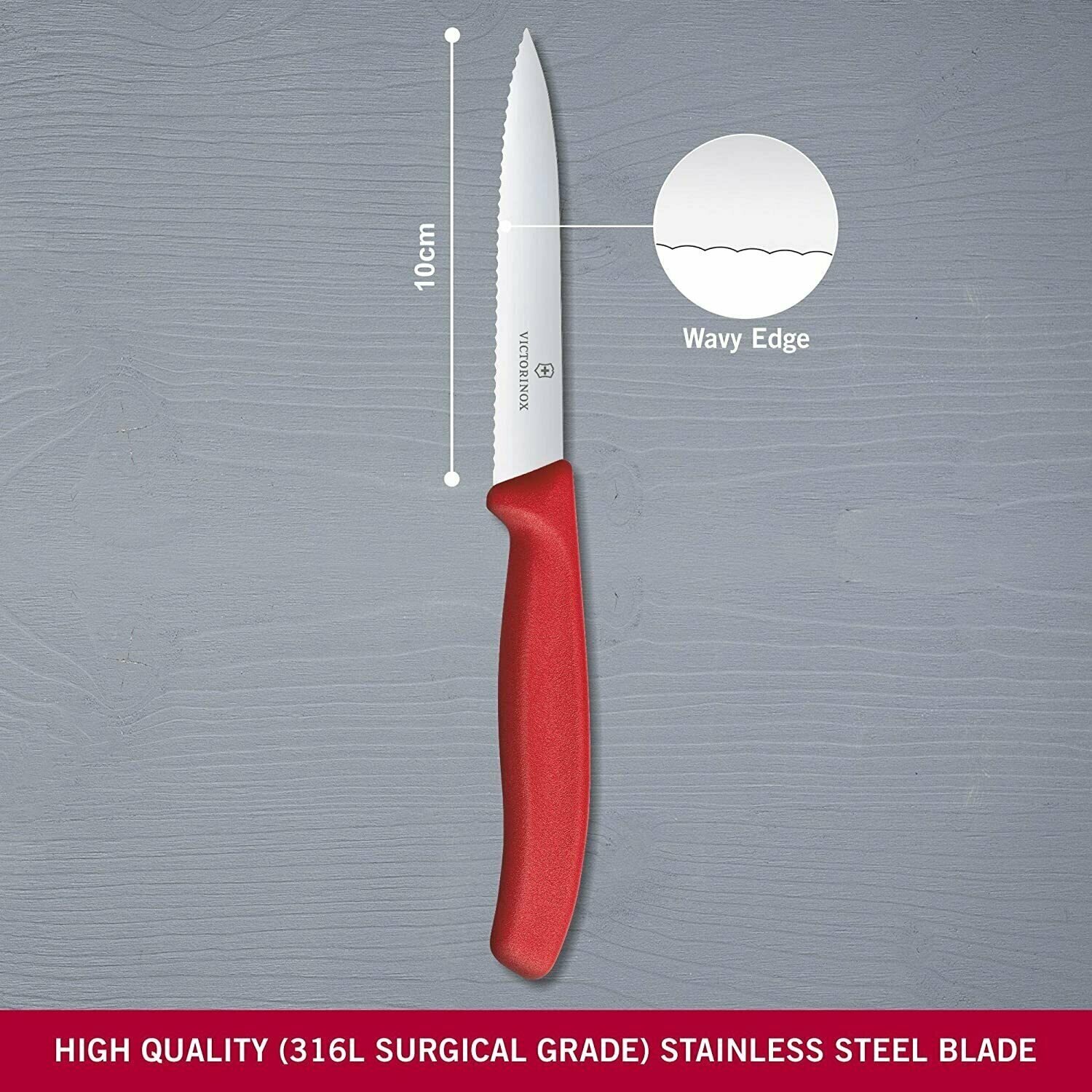 Нож кухонный Victorinox Swiss Classic (6.7731) стальной разделочный для овощей лезв.100мм серрейт. з - фото №6
