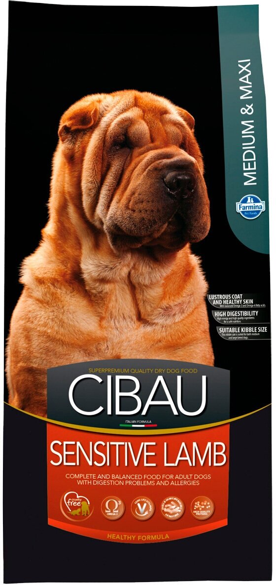 CIBAU SENSITIVE LAMB MEDIUM/MAXI для взрослых собак средних и крупных пород при аллергии с ягненком (12 кг)