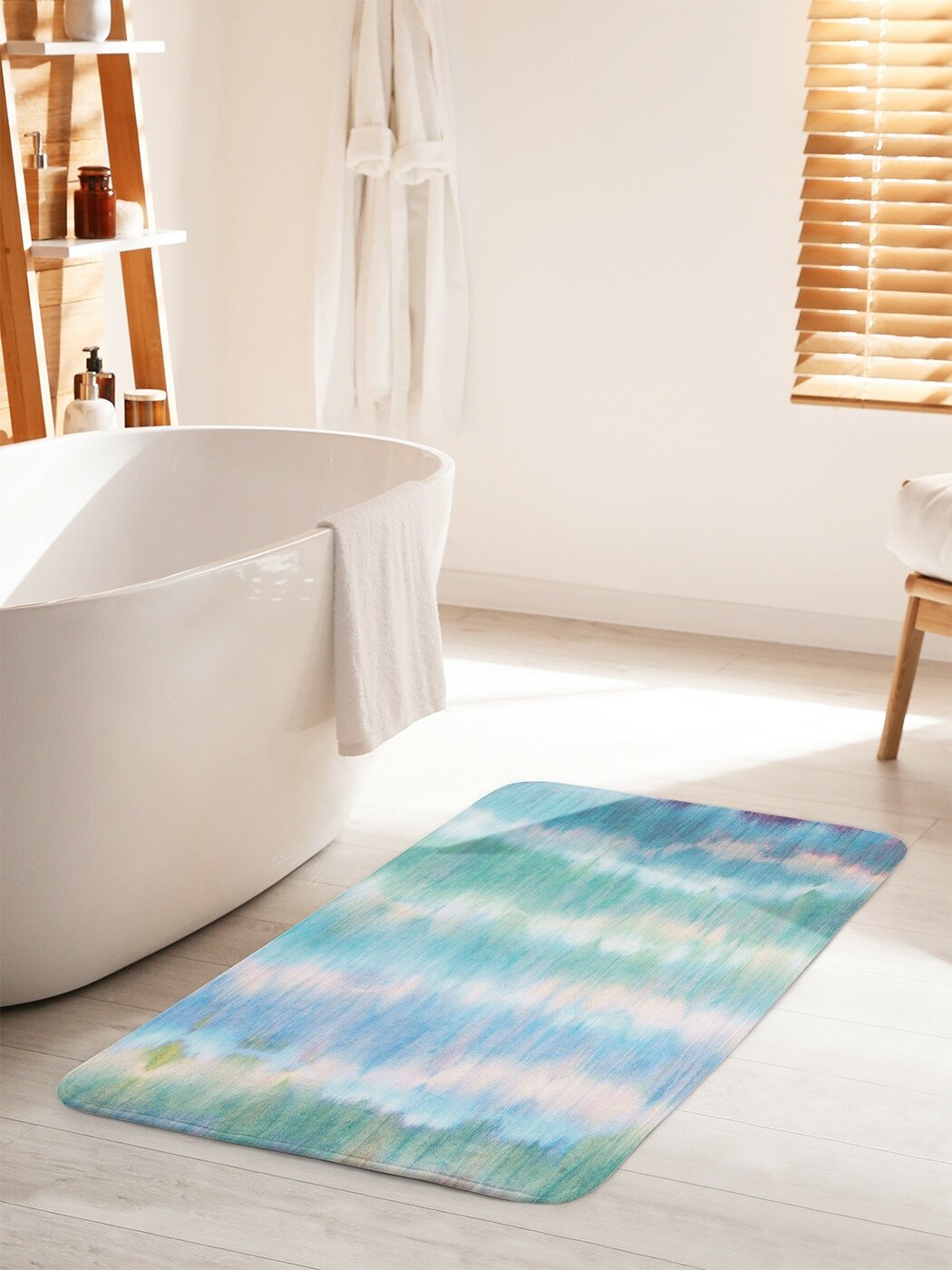 Коврик для ванной комнаты и туалета противоскользящий JoyArty "Красочные полосы" 60х100 см