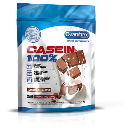 Протеин Quamtrax Nutrition Casein 100%, 500 г / шоколад