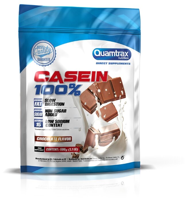 Quamtrax Nutrition Casein 100%, 500 г, вкус: шоколад