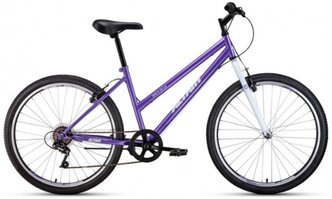 Велосипед ALTAIR MTB HT 26 low (26" 6 ск. рост 17") 2020-2021, фиолетовый/белый, RBKT1M166010