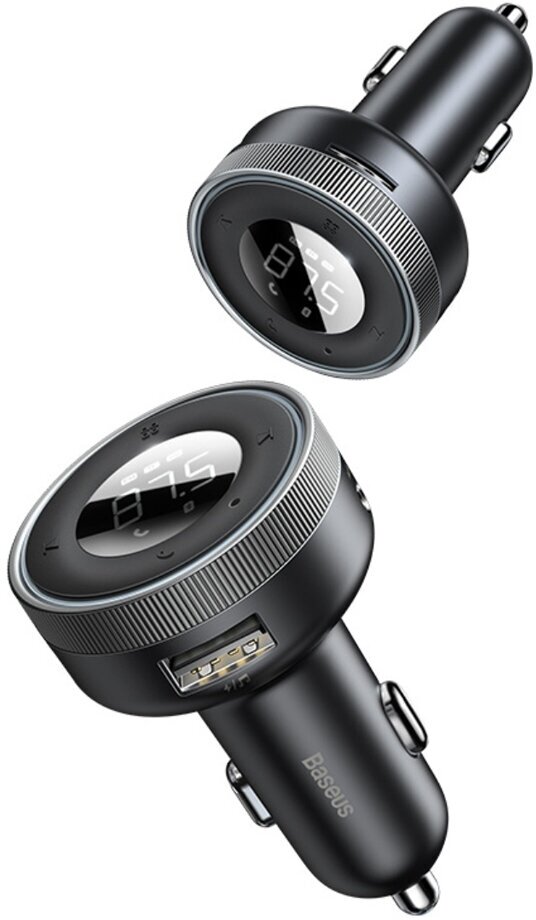 FM-трансмиттер Baseus, CCLH-01, Enjoy, Bluetooth, цвет: серый