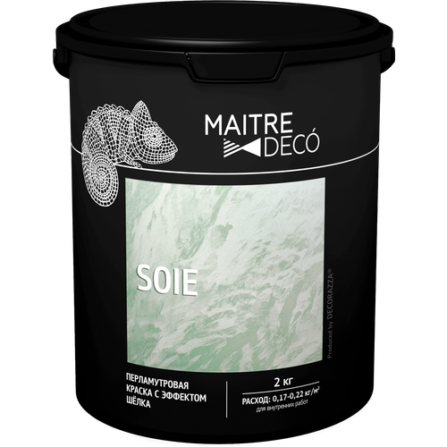 декоративное покрытие maitre deco soie mate бежевый 2 кг Краска перламутровая Maitre Deco «Soie» эффект шелка 2 кг