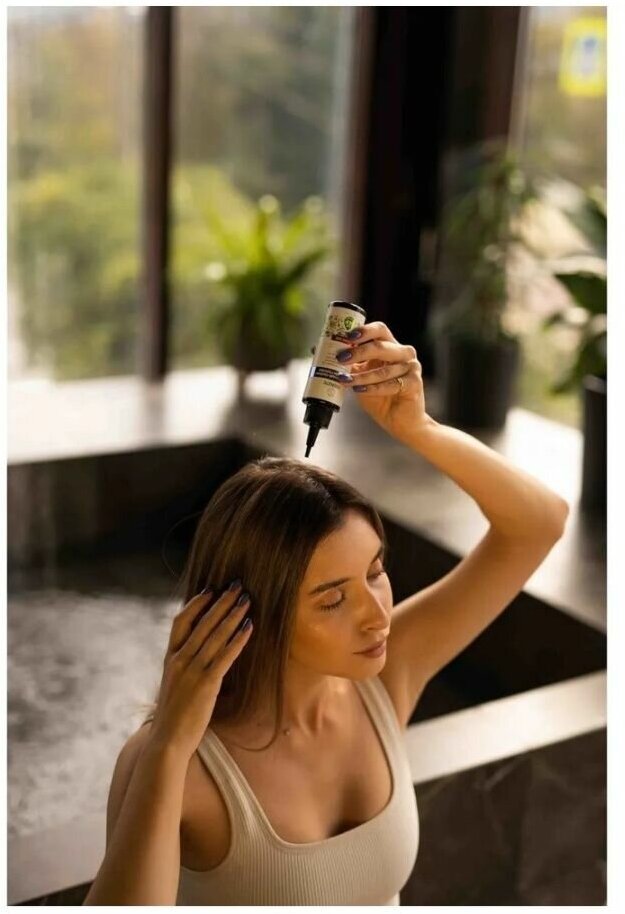 Натуральный пилинг для кожи головы «Глубокое очищение и тонизирование» для роста волос, 110 мл Synergetic - фото №2