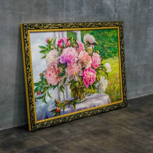 Картина репродукция на стену для интерьера в раме на холсте 70х50 см СМ9