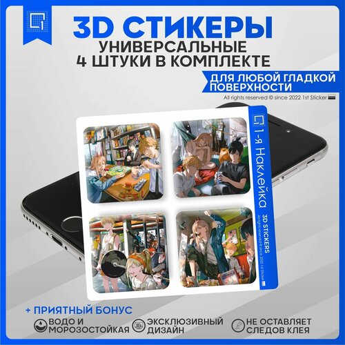 Наклейки на телефон 3D Стикеры аниме Человек бензопила