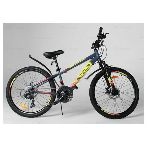 Велосипед STELS 24 Navigator 400 MD 21 sp 12 серыйсалатовыйкрасный 1961000₽