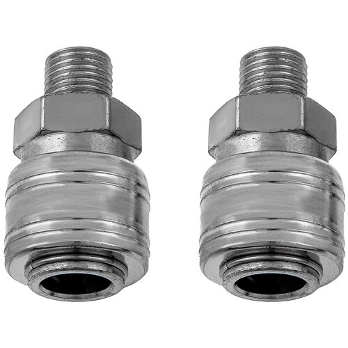 Муфта универсальная быстросъемная (мама), 1/4, внешняя резьба, 2 шт, STELS 57051 муфта stels 57056