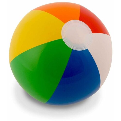 Мячик надувной резиновый 6-ти цветный 38 см.