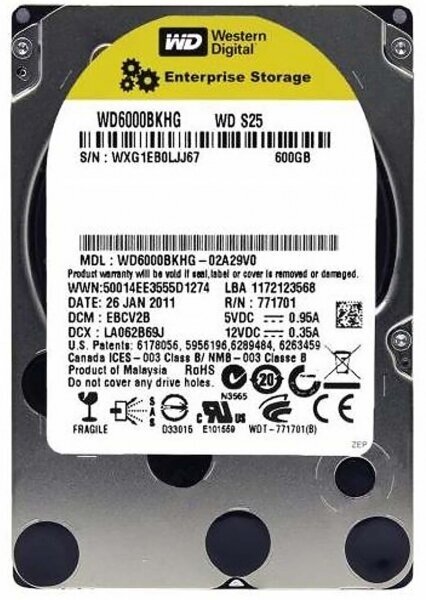 Жесткий Диск Western Digital WD6000BKHG 600Gb SAS 2,5" HDD