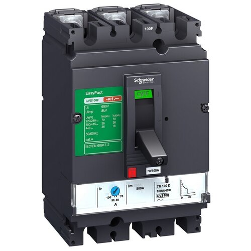 Compact CVS 160B Автоматический выключатель 25kA 3P TM100D LV516301 schneider electric easypact cvs 100 lv510302