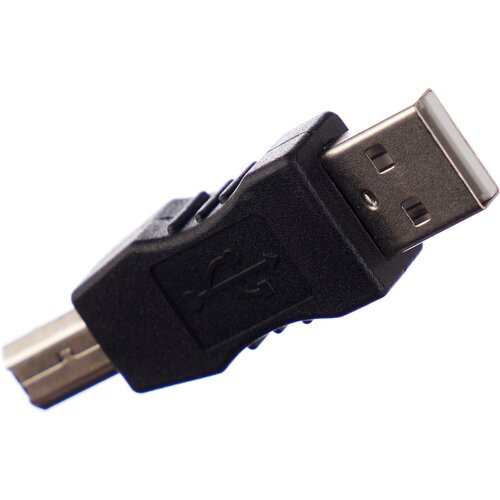 Адаптер-переходник GSMIN RT-50 USB 2.0 A (M) - USB B Print (M) (Черный) адаптер переходник gsmin rt 51 угловой 270 градусов usb 3 0 f usb 3 0 m черный