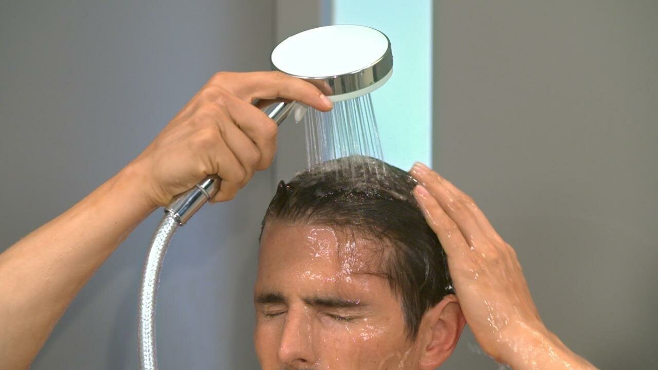 Crometta E 240 1jet Showerpipe EcoSmart 27284000 Душевая система (1/2", 15 л/мин) Hansgrohe - фото №16
