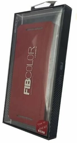 Чехол-книжка для HTC ONE , M7 X-LEVEL бизнес серии FIBCOLOR красный