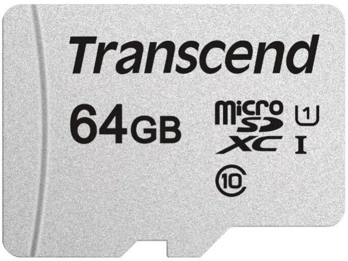 Карта памяти MicroSDXC 64Gb Transcend Class10 UHS-1 U1 TLC [TS64GUSD300S-A] (SD адаптер)