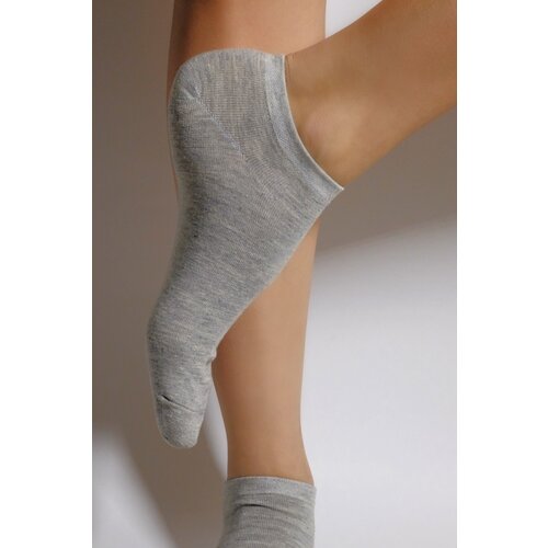 фото Женские носки укороченные, подарочная упаковка, 5 пар, размер 35-38, серый без бренда